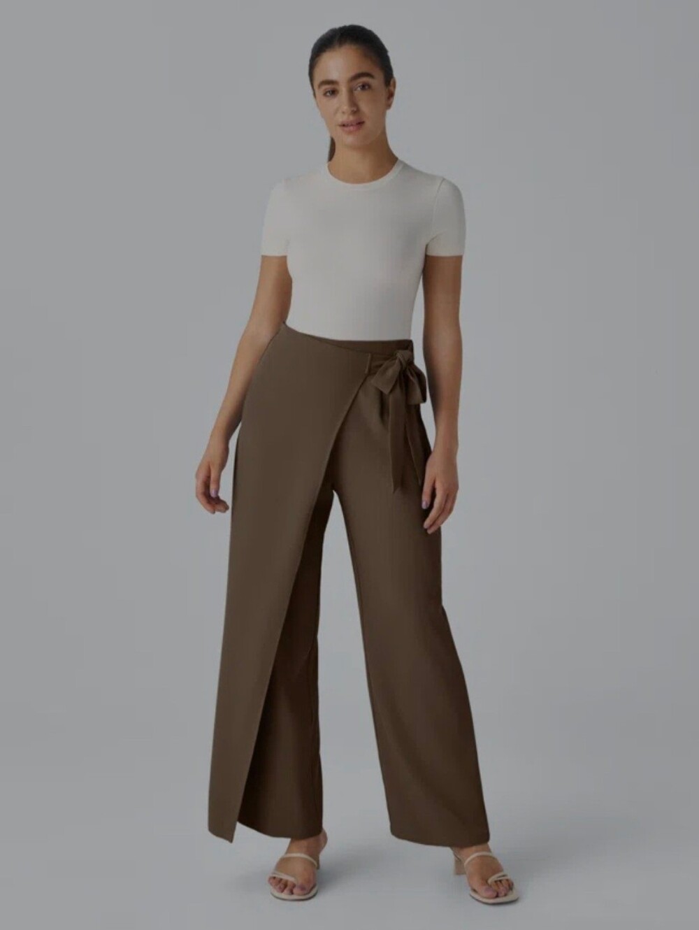 Halara Flex High Waisted Tie Side Wide Leg Work Pants